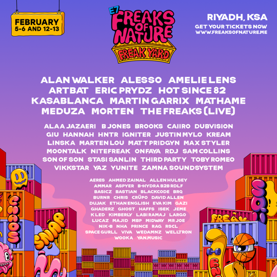 Eric Prydz, Hot Since 82, Kasablanca, Martin Garrix & Mathame Announced For Freaks Of Nature Festival 2026