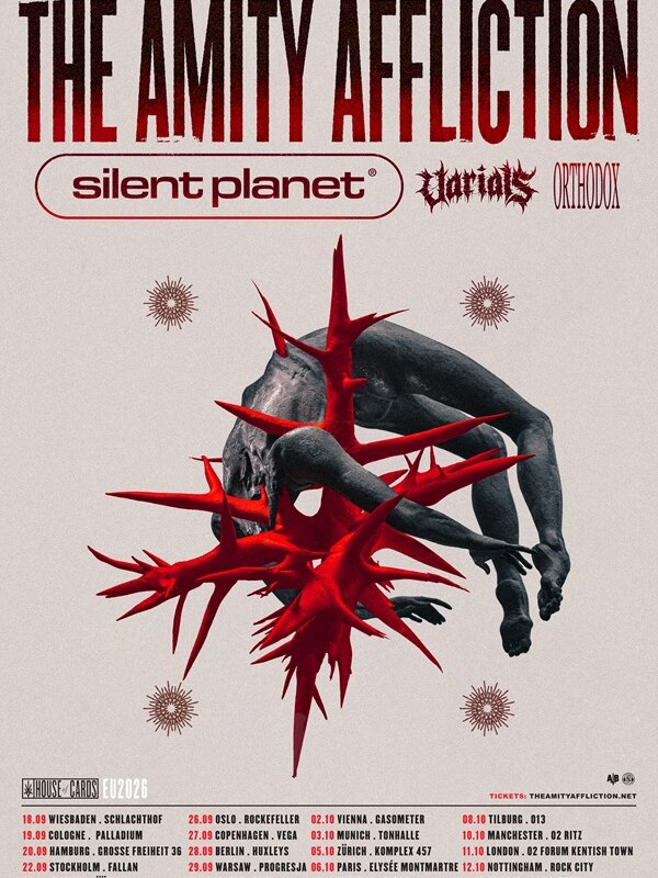 The Amity Affliction Announce European Headline Tour For Fall 2026 – New Album "House Of Cards"Out April 24 Via Pure Noise Records