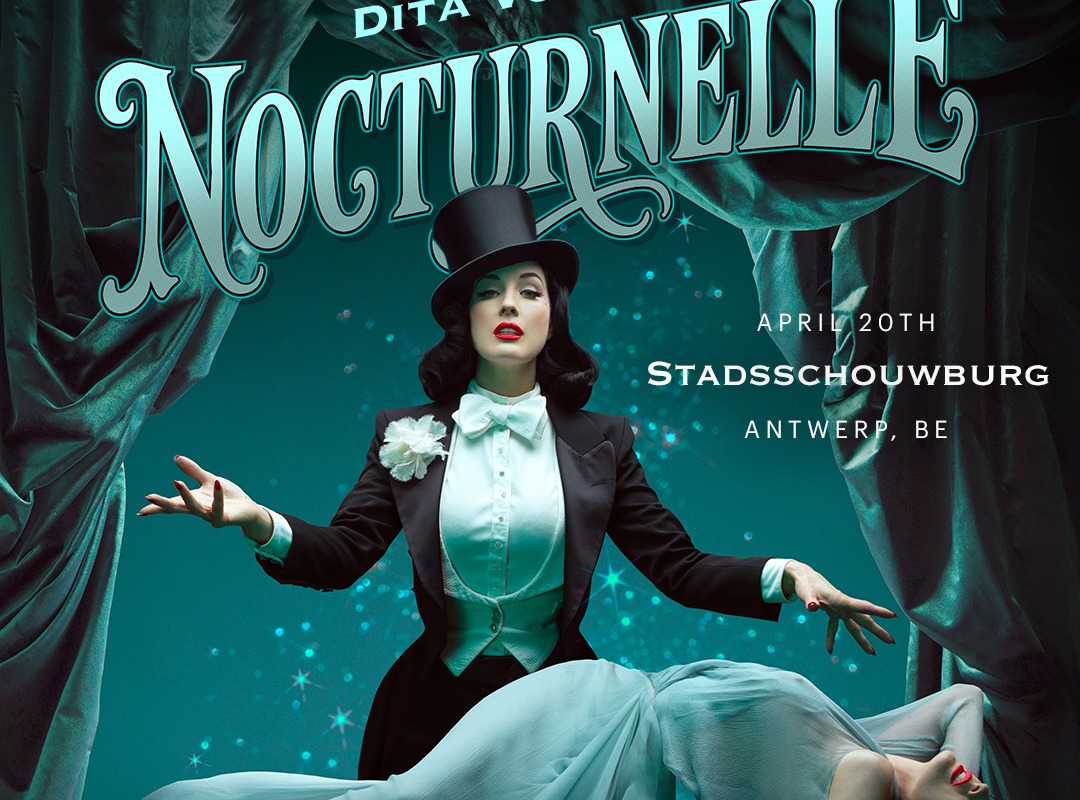 Dita Von Teese speelt op 20 april 2026 in de Stadsschouwburg in Antwerpen