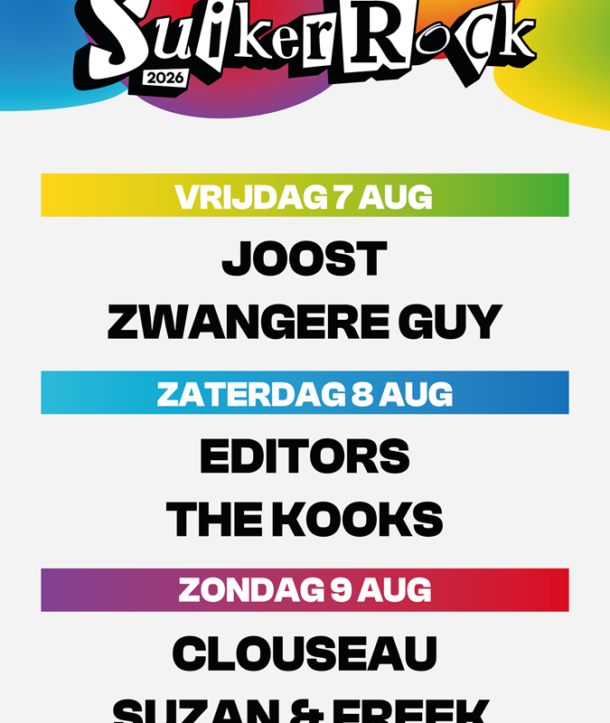 Joost en Zwangere Guy headlinen Suikerrock op vrijdag