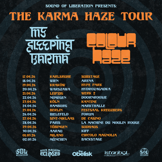 My Sleeping Karma and Colour Haze are getting ready to hit the road together across Europe this April and May. Under the banner “The Karma Haze Tour 2026”, 