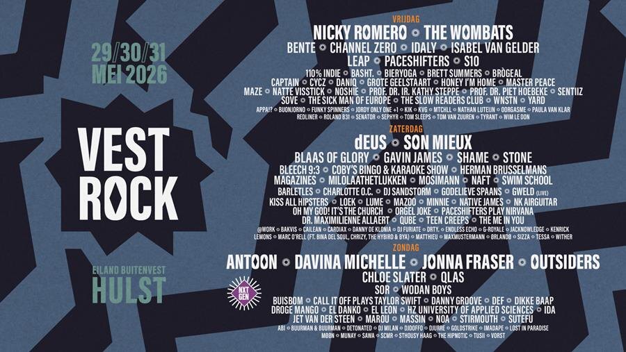 Programma voor VESTROCK en VESTROCK NXTGEN volledig met de toevoeging van 90+ (!) namen