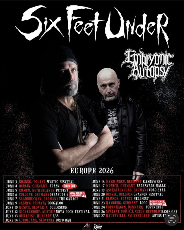 EMBRYONIC AUTOPSY  announce new album “Rise Of The Mutated” Out June 5th, 2026 via Massacre Records European tour dates with Six Feet Under revealed