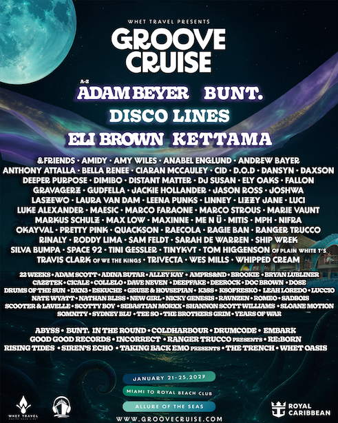Groove Cruise announces 2027 lineup with more than 35% women artists + the first private takeover of Royal Caribbean’s new Royal Beach Club