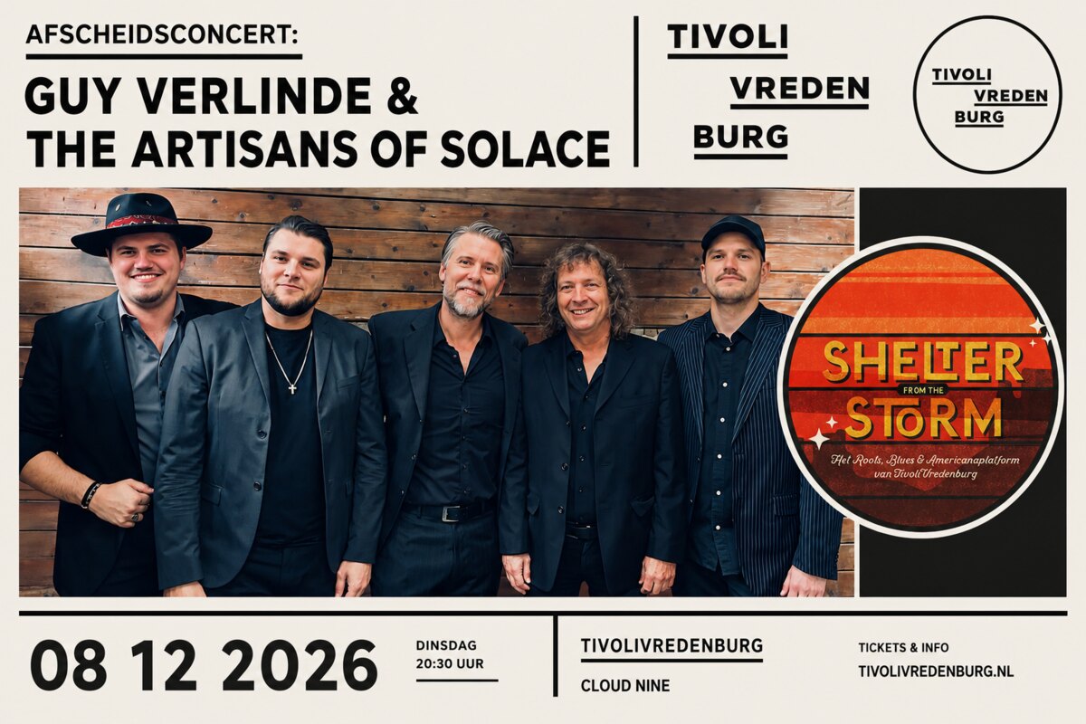 Guy Verlinde & The Artisans of Solace kondigen afscheidsconcert aan in TivoliVredenburg