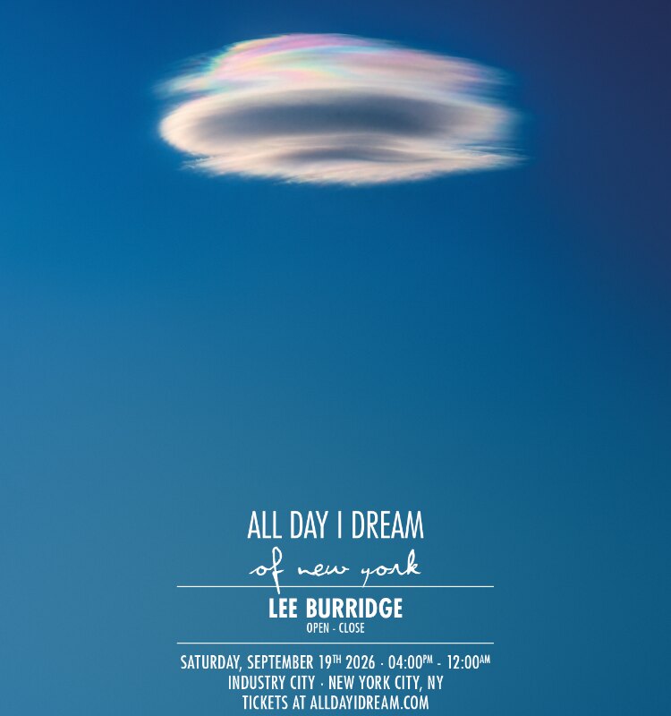 All Day I Dream Announces Summer Closing at Industry City in Brooklyn, NY on September 19, 2026 with Open-To-Close Set from Lee Burridge