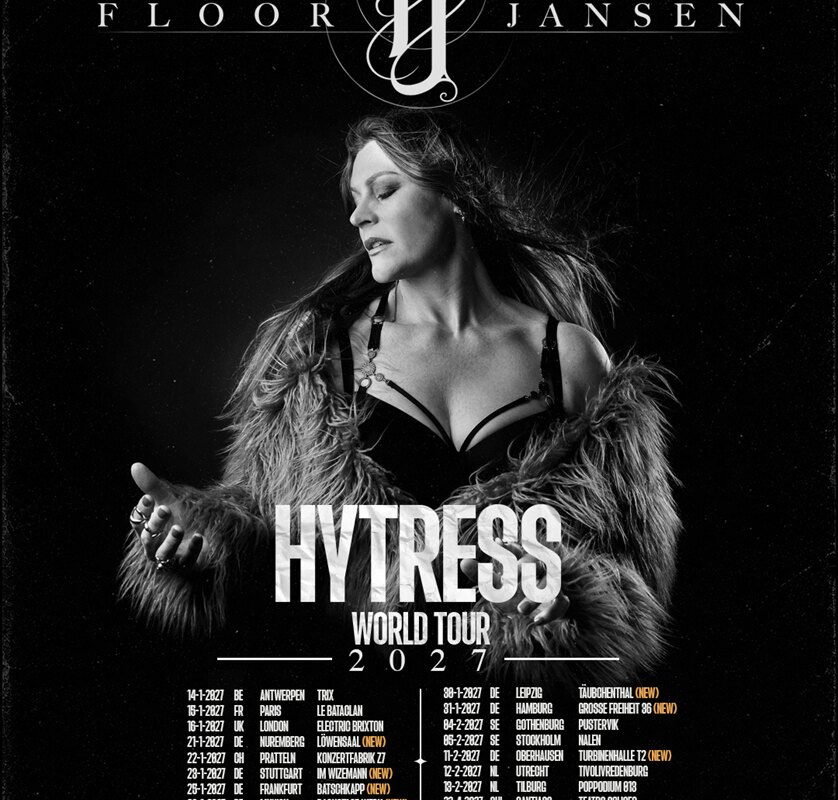 Nederlandse zangeres Floor Jansen kondigt vandaag haar nieuwe (tweede) solo-album 'Hytress' aan voor vrijdag 15 januari 2027