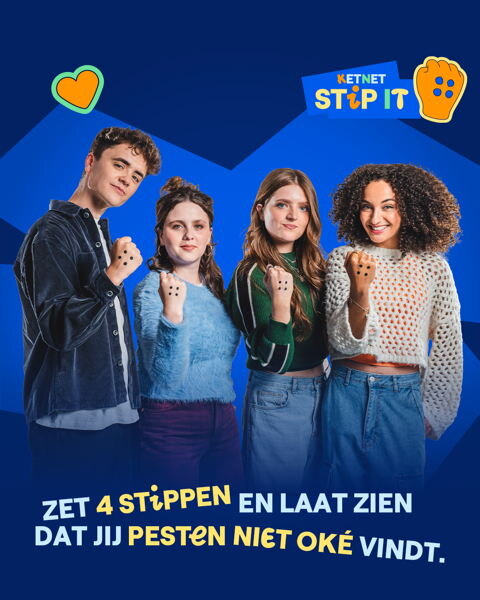 Ketnet zet vier stippen tegen pesten met STIP IT