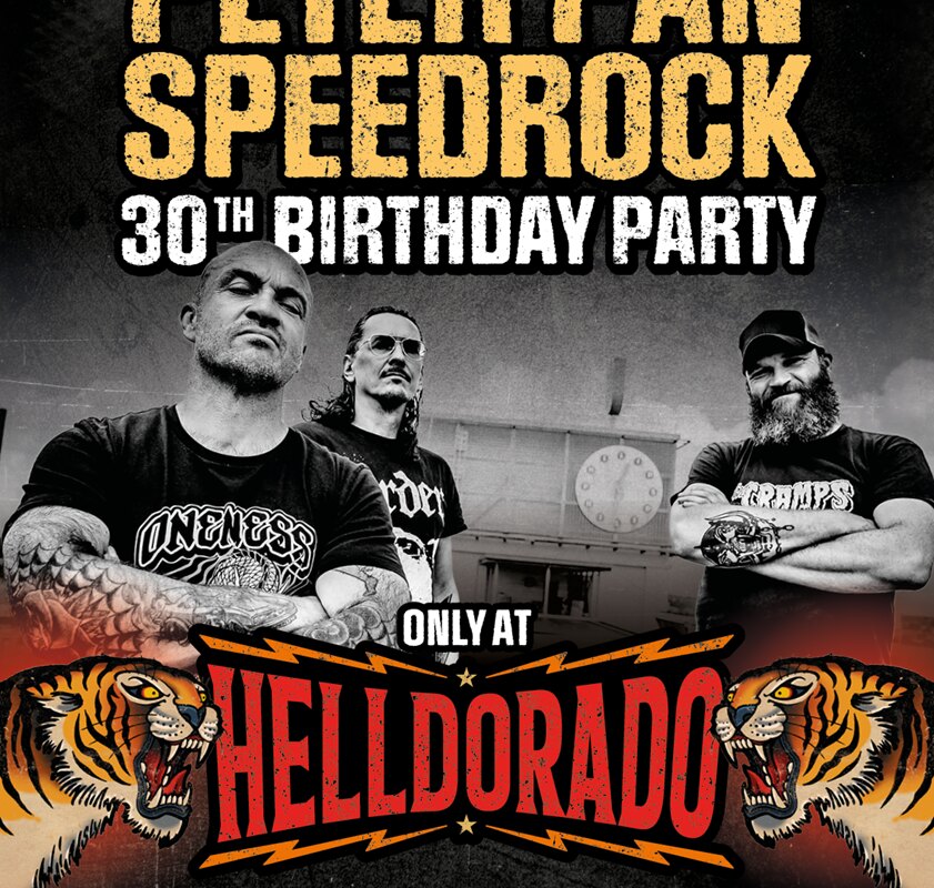 Peter Pan Speedrock viert 30-jarig jubileum tijdens HELLDORADO-festival op zaterdag 14 november in Klokgebouw Eindhoven met speciale gastmuzikanten