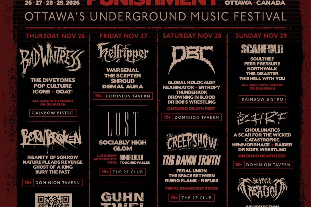 Ottawa's Capital Punishment Festival Announces Full 2026 Lineup! w/ The Creepshow, Beyond Creation, Hellripper, The Damn Truth, Bad Waitress and lots more!