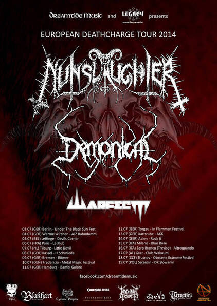 Nunslaughter stream new album at "Decibel" magazine's website, to tour Europe next month