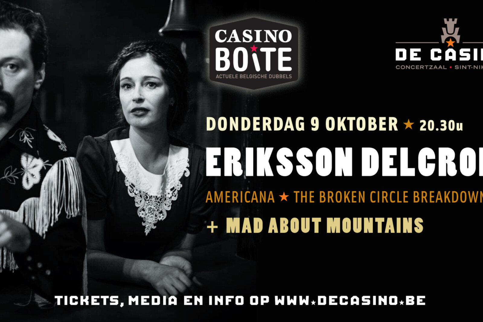 Eriksson Delcroix speelt op 9 oktober in De Casino