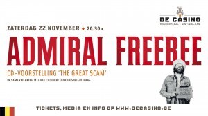 Admiral Freebee speelt op 22 november in De Casino
