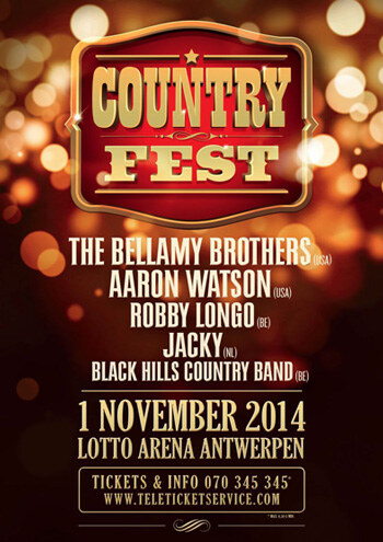 Geen Countryfest op 1 november in de Lotto Arena