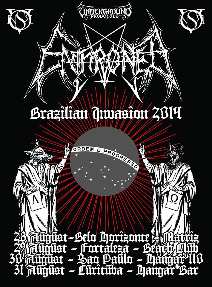 Enthroned to tour Brazil