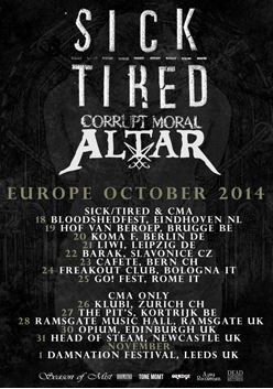 Corrupt Moral Altar start European tour with Sick/Tired on Oct 18