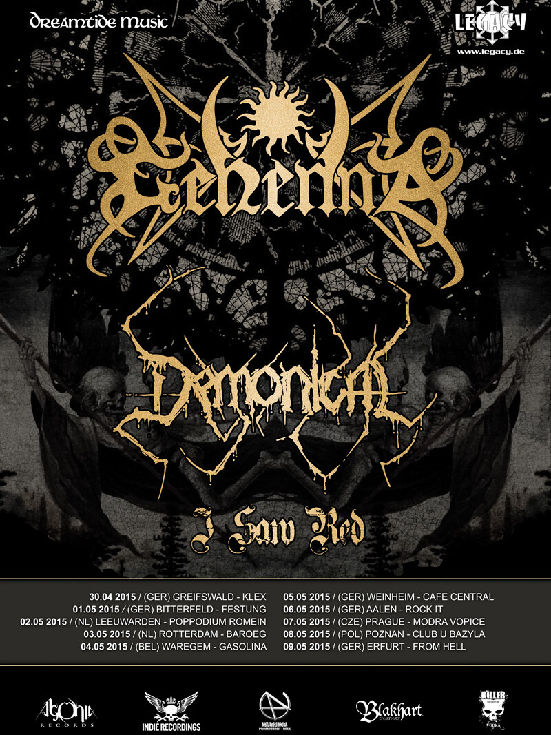 Demonical to tour Europe with Gehenna and I Saw Red
