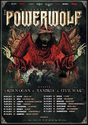 Powerwolf announce new dates for Wolfsnächte tour 2015!