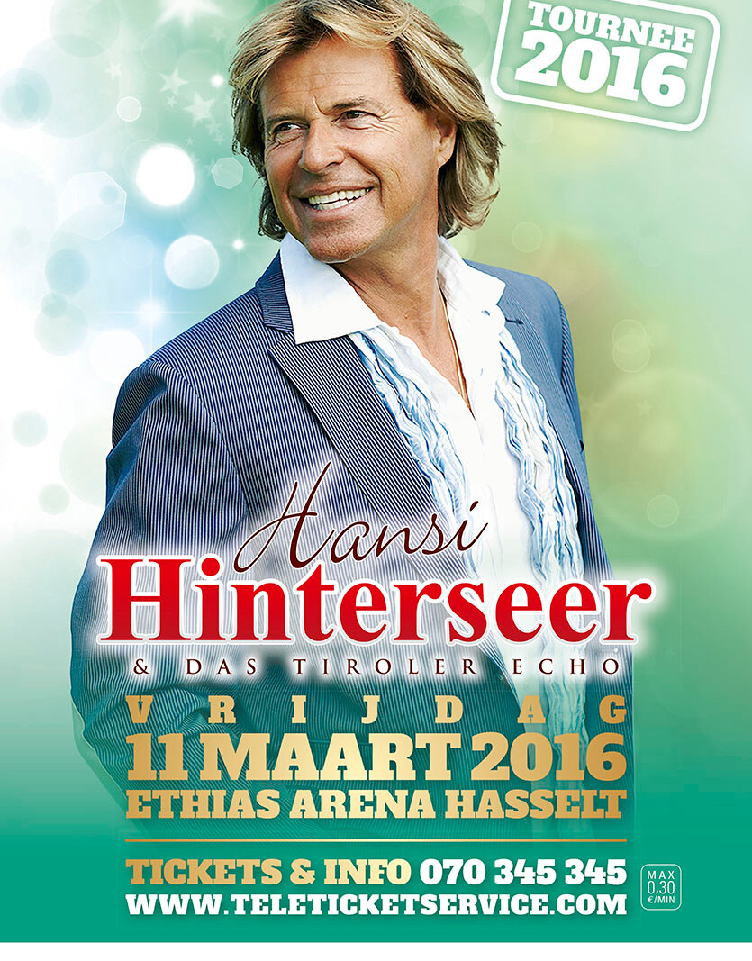 Hansi Hinterseer op 11 maart 2016 met nieuwe tournee in Ethias Arena Hasselt