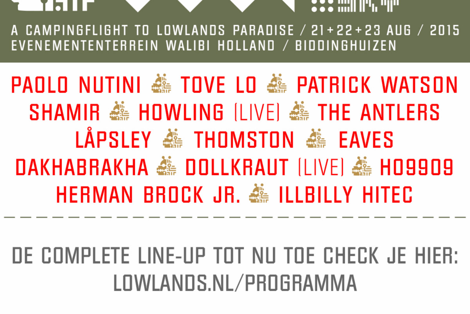 Ook Paolo Nutini, Tove Lo, Patrick Watson, Låpsley en meer voor Lowlands
