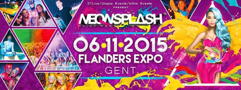 Dansen in 15.000 liter fluoverf tijdens Neonsplash Paint-Party