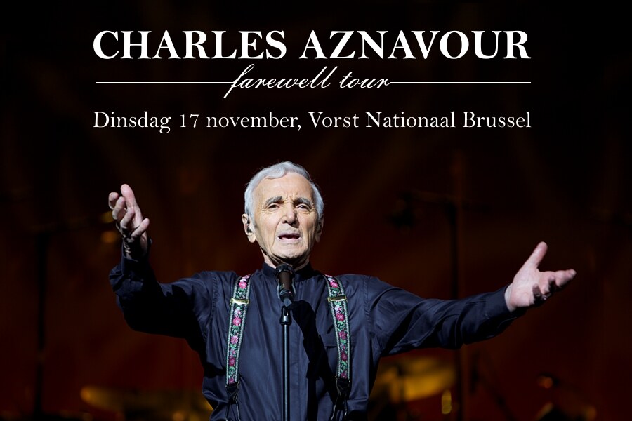 Charles Aznavour speelt op 17 November in Vorst Nationaal