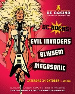 DC ROCKS! met Evil Invaders, Bliksem en Megasonic in De Casino