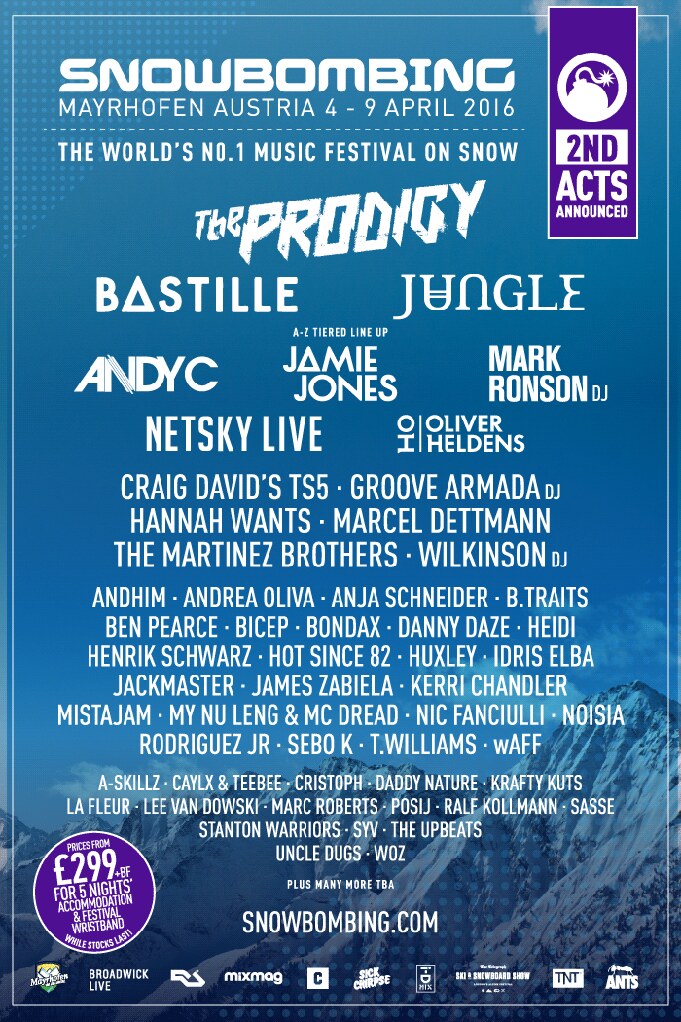 liver Heldens, Mark Ronson, The Prodigy and Netsky confirmed for Snowbombing Festival