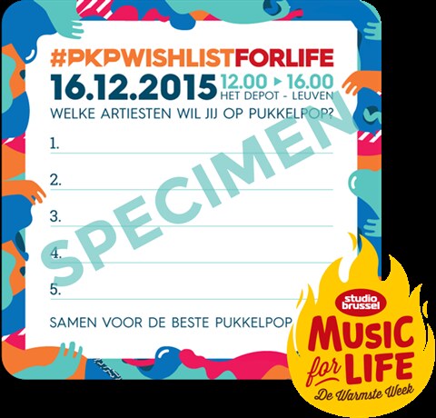 Pukkelpop steunt Music For Life