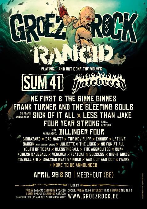 Dillinger Four, Sum 41 and more for Groezrock 2016!