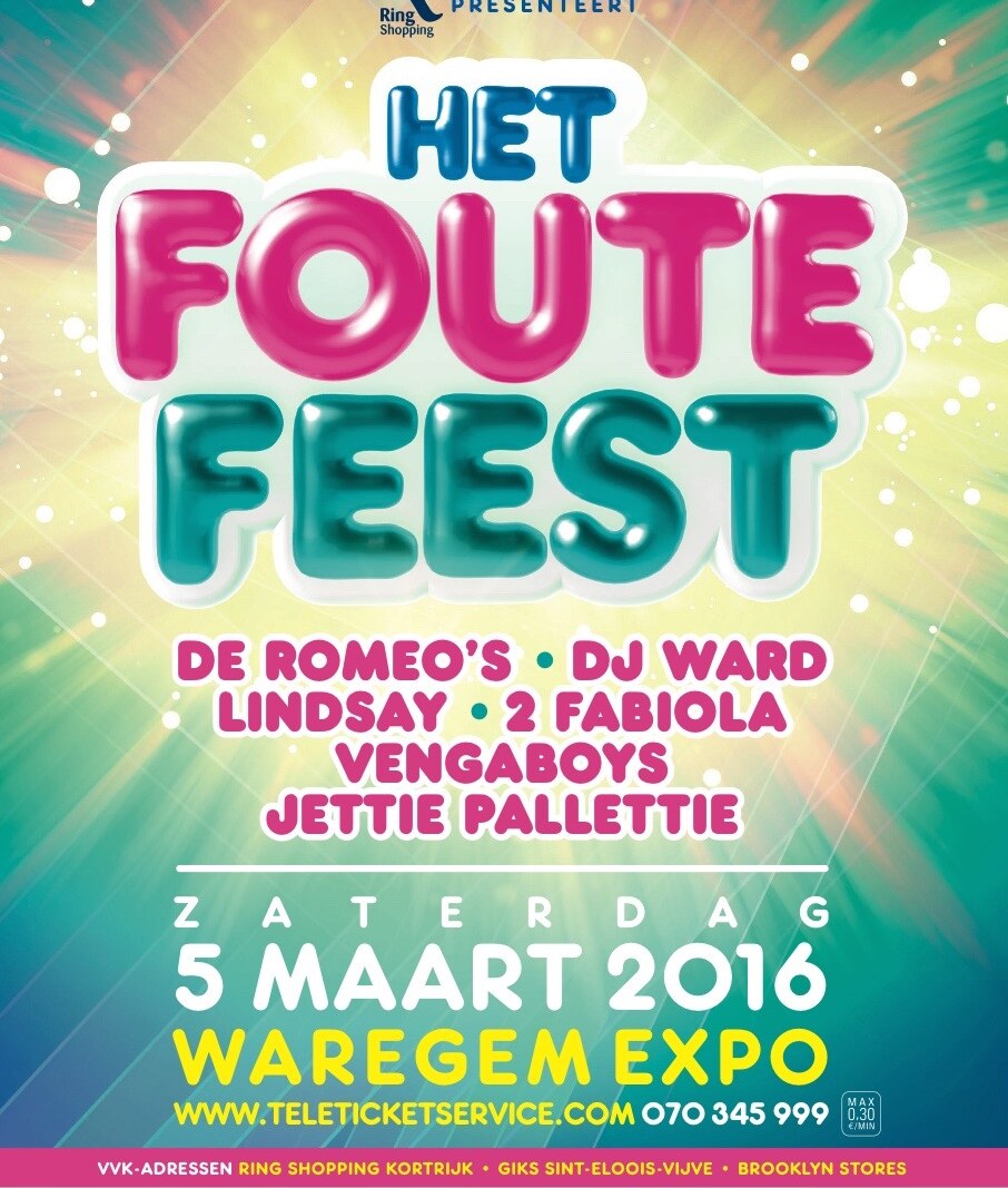 Lindsay, 2 Fabiola en De Romeo’s maken de affiche van Het Foute Feest compleet !  