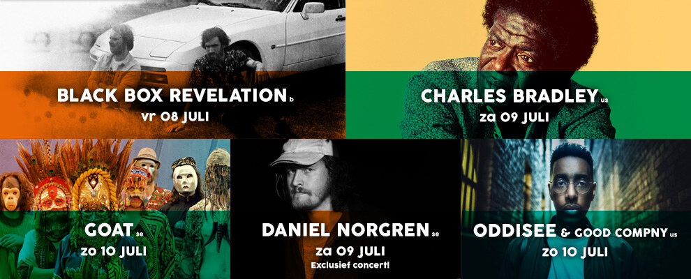Nog nieuwe namen voor Cactusfestival: Black Box Revelation, Charles Bradley, Daniel Norgren, Goat, Oddisee & Good Compny