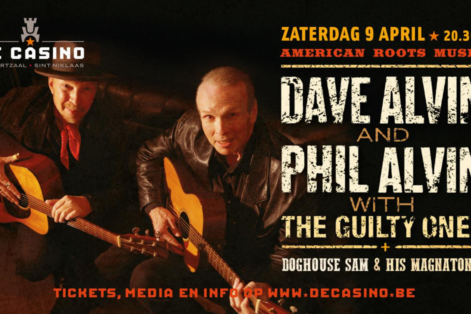 Dave and Phil Alvin with The Guilty Ones komen naar De Casino