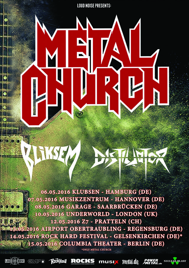 Metal Church announce European club shows in May!