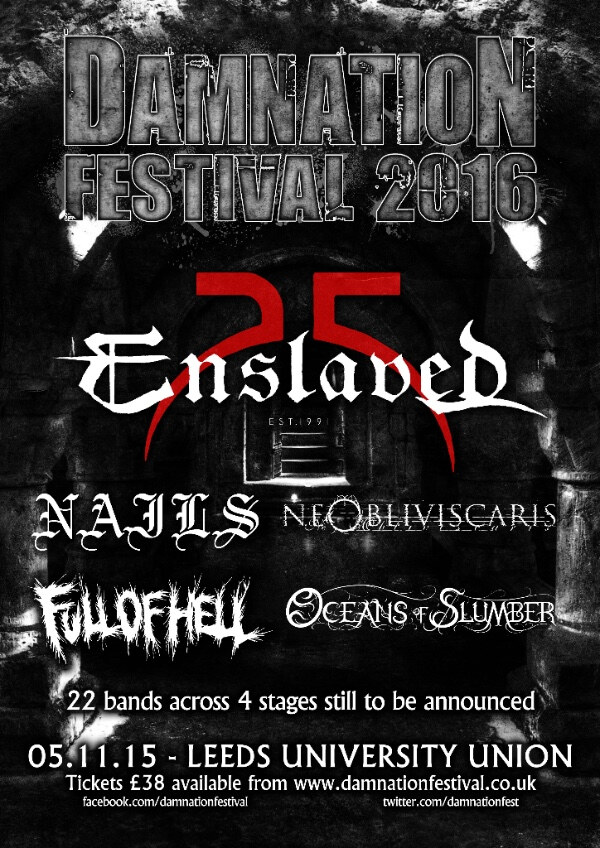 Damnation Festival announces first names for 2016 edition 