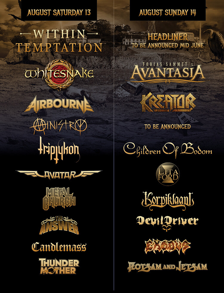 Alcatraz Hard Rock & Metal Festival maakt 6 nieuwe namen bekend.