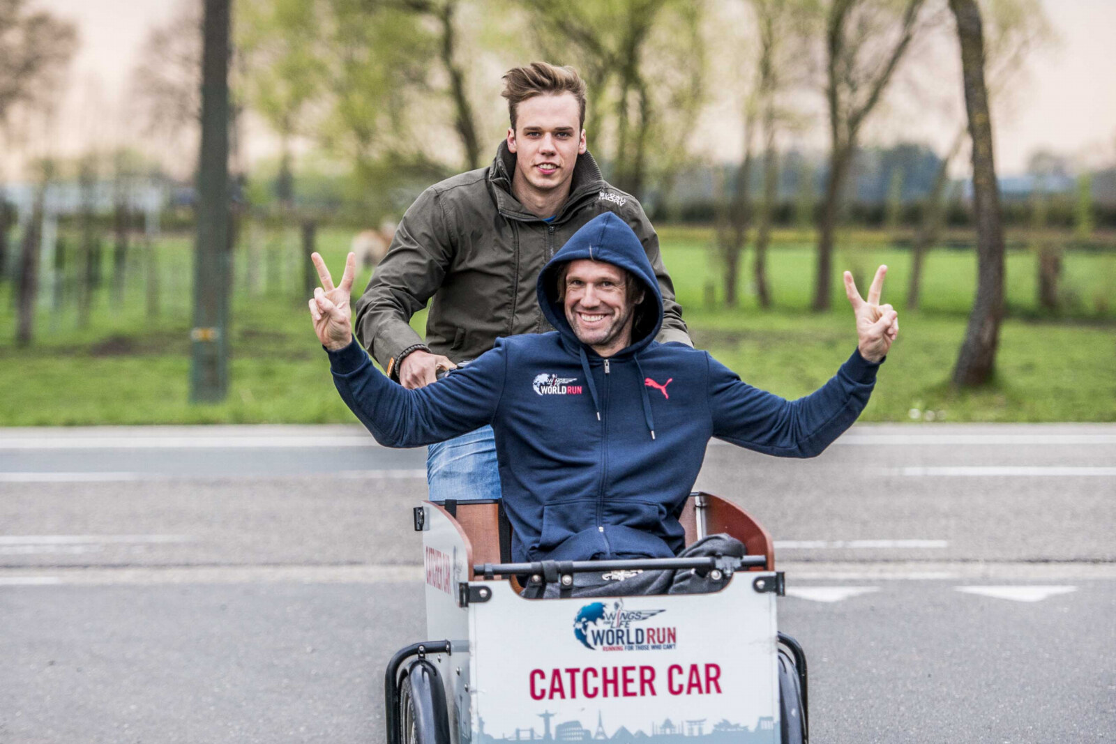 Marc Herremans zet de achtervolging in voor de Wings for Life World Run