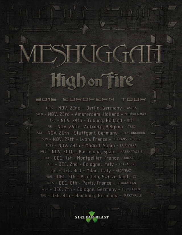 Meshuggah announce European tour and album to come this year!