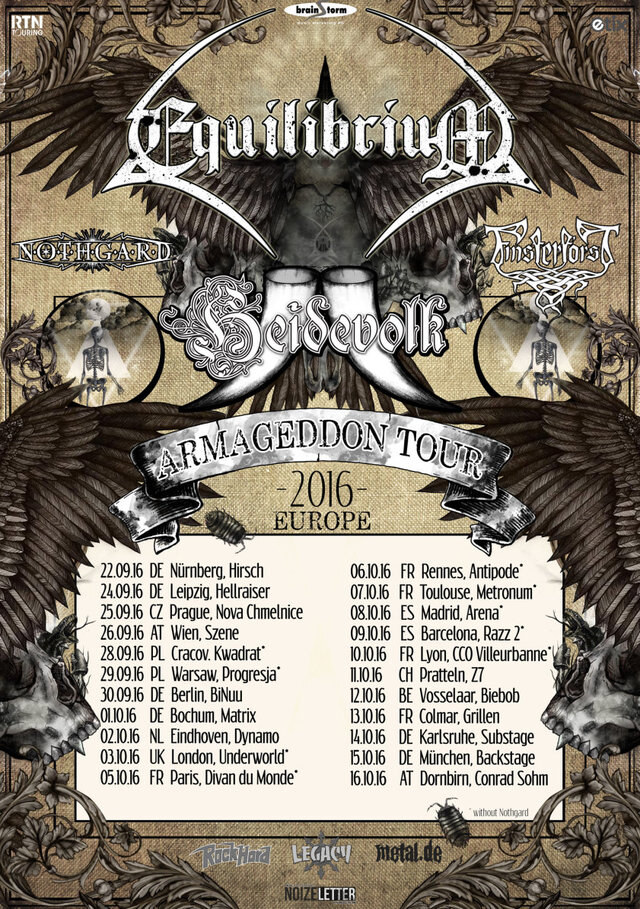 Equilibrium to tour Europe with Heidevolk, Finsterforst and Nothgard