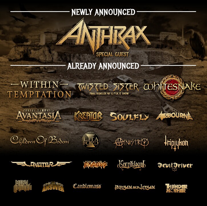 Affiche Alcatraz compleet met Anthrax als "Special guest"