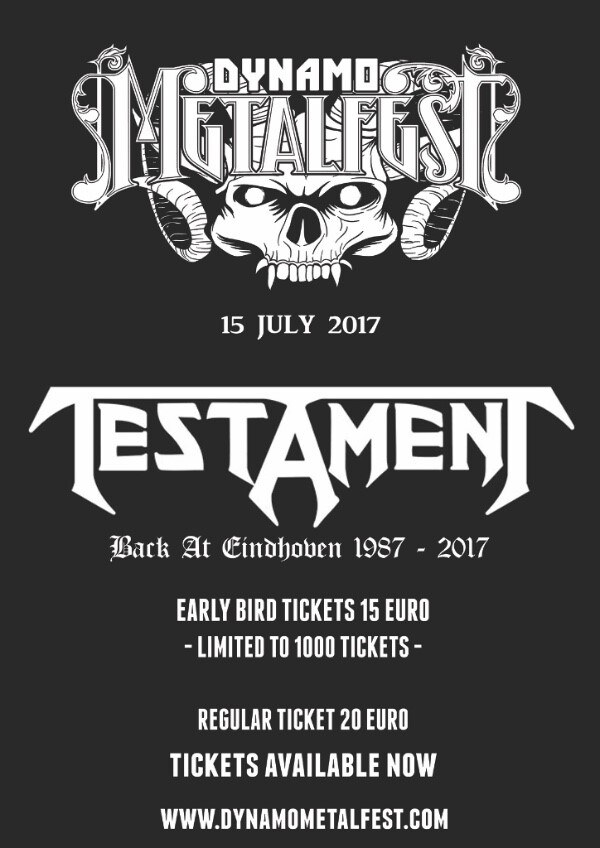 Testament announced for Dynamo Metal Fest 2017