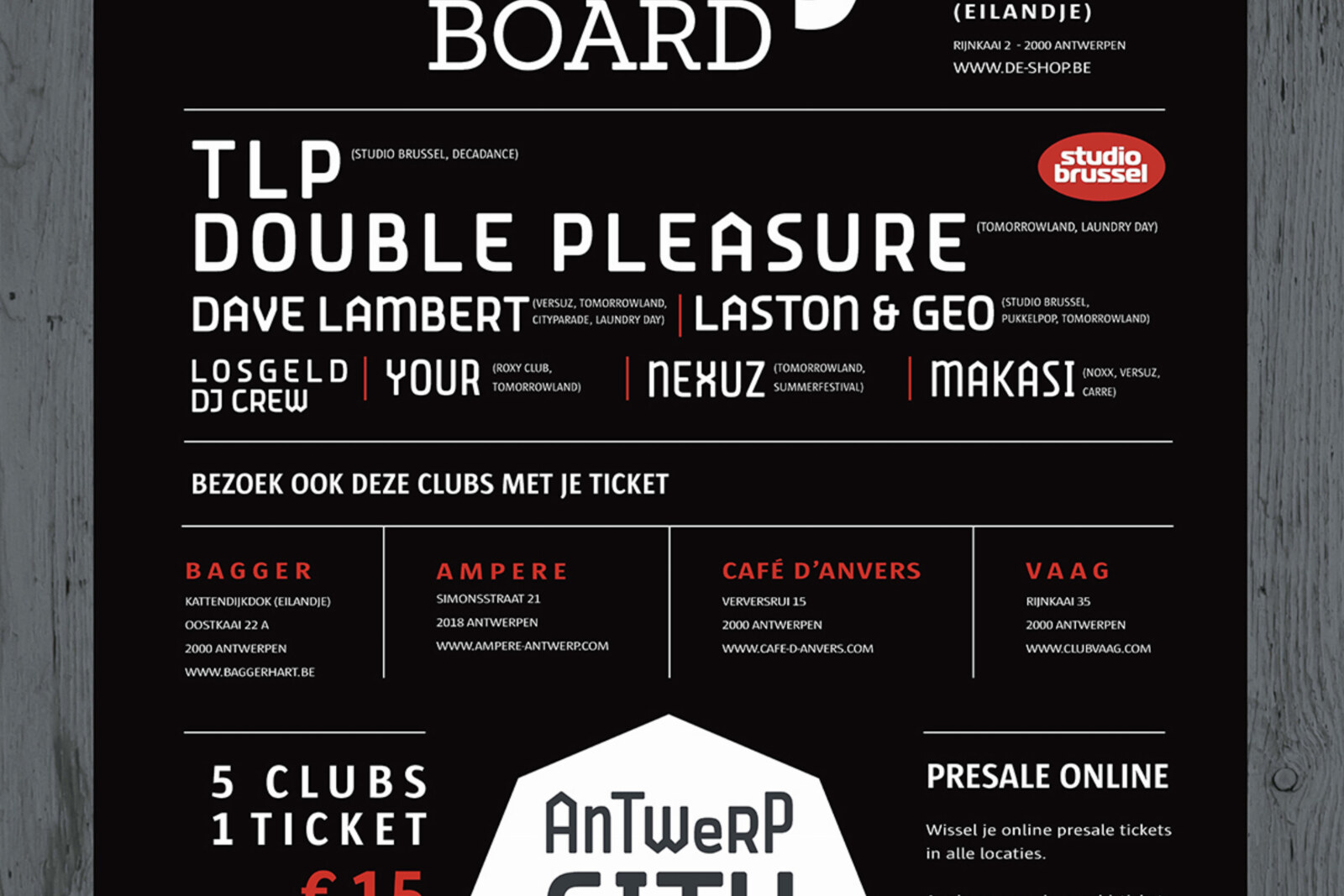 Afterparty Antwerp City Drops op 5 verschillende locaties 