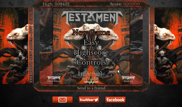 Testament - official »Brotherhood Of The Snake« browser game released!