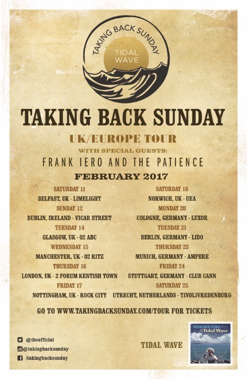 Frank Iero brengt nieuwe single uit en kondigt tour aan met Taking Back Sunday
