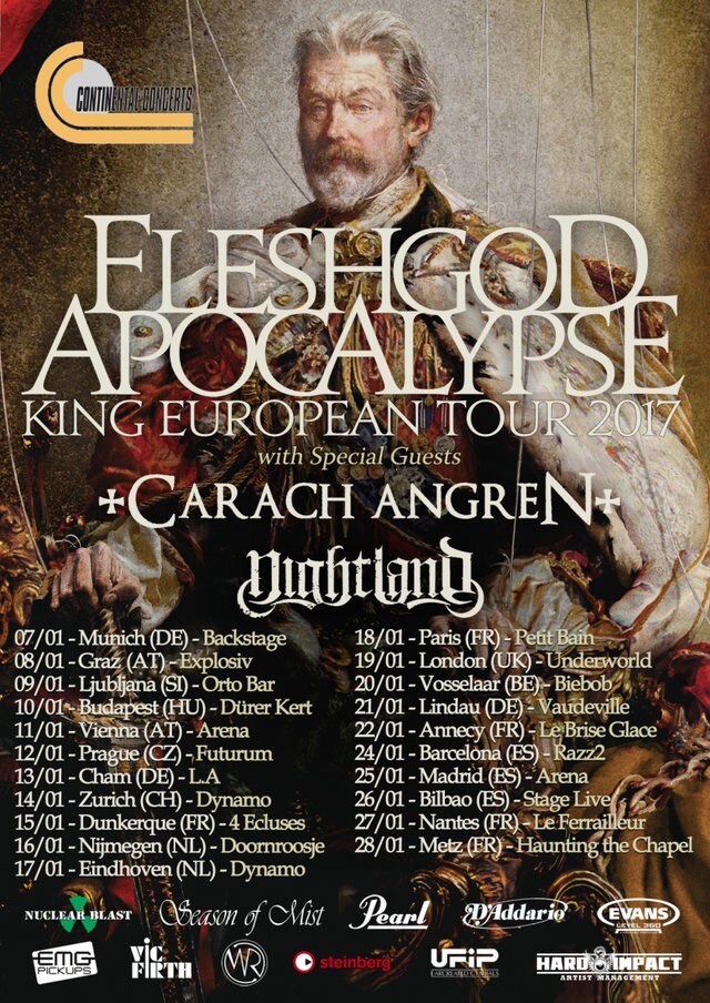 Fleshgod Apocalypse To Tour Europe With Carach Angren And Nightland In Early 2017!