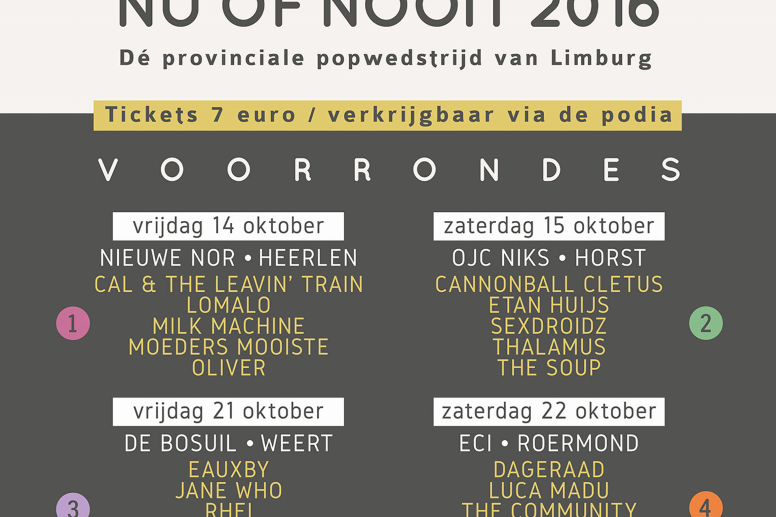 Provinciale pop wedstrijd ‘Nu of Nooit’ barst los