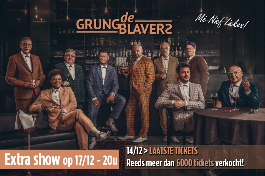 De Grungblavers : Extra show, reeds meer dan 6.000 verkochte tickets