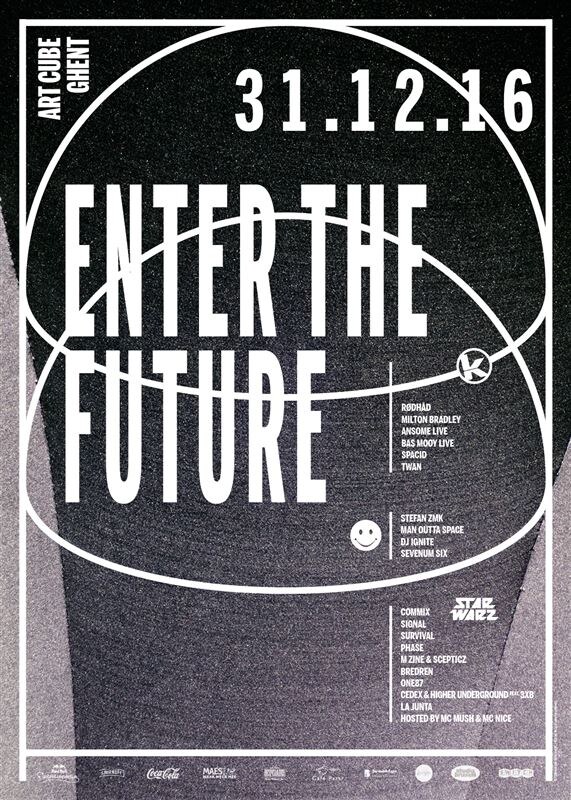'Enter The Future' op Oudejaar met Kozzmozz, Star Warz & Retro Acid in 3 zalen van de Artcube in Gent!  