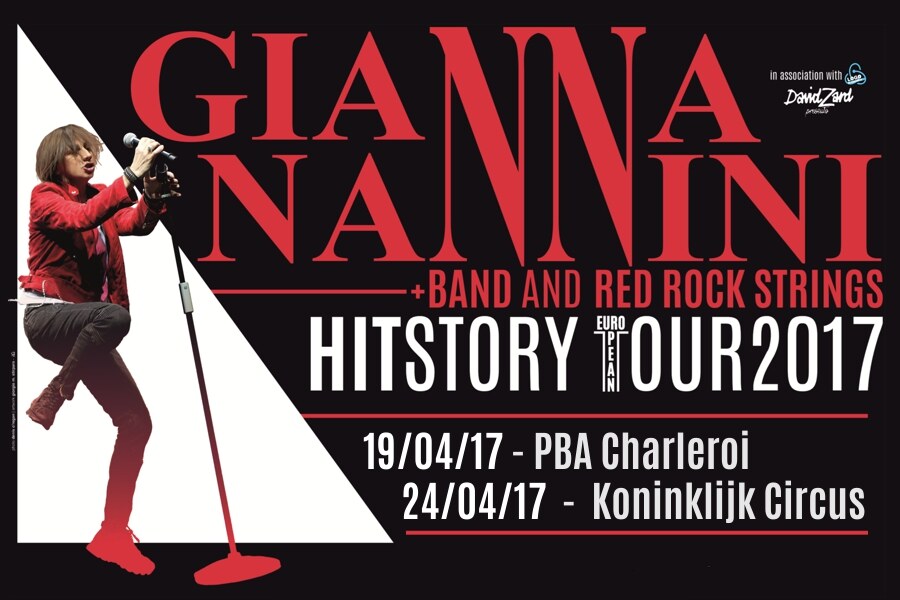 Gianna Nannini in concert op 19 april (Charleroi) en op 24 april (Koninklijk Circus)