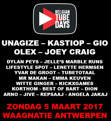 Tweede editie van de Belgian Tube Days op 5 maart 2017